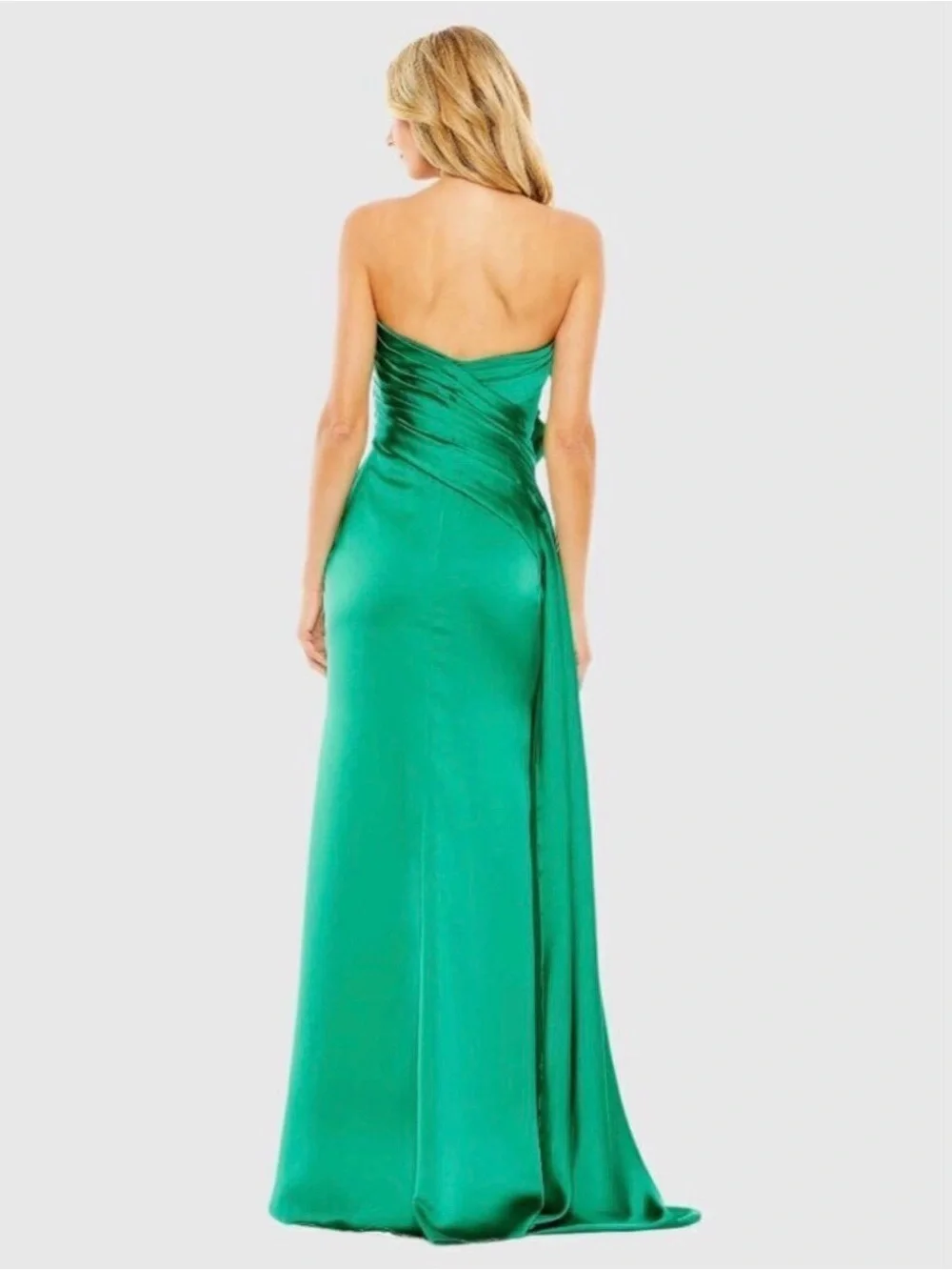 Mac Duggal Emerald One-Shoulder Draped Evening Gown